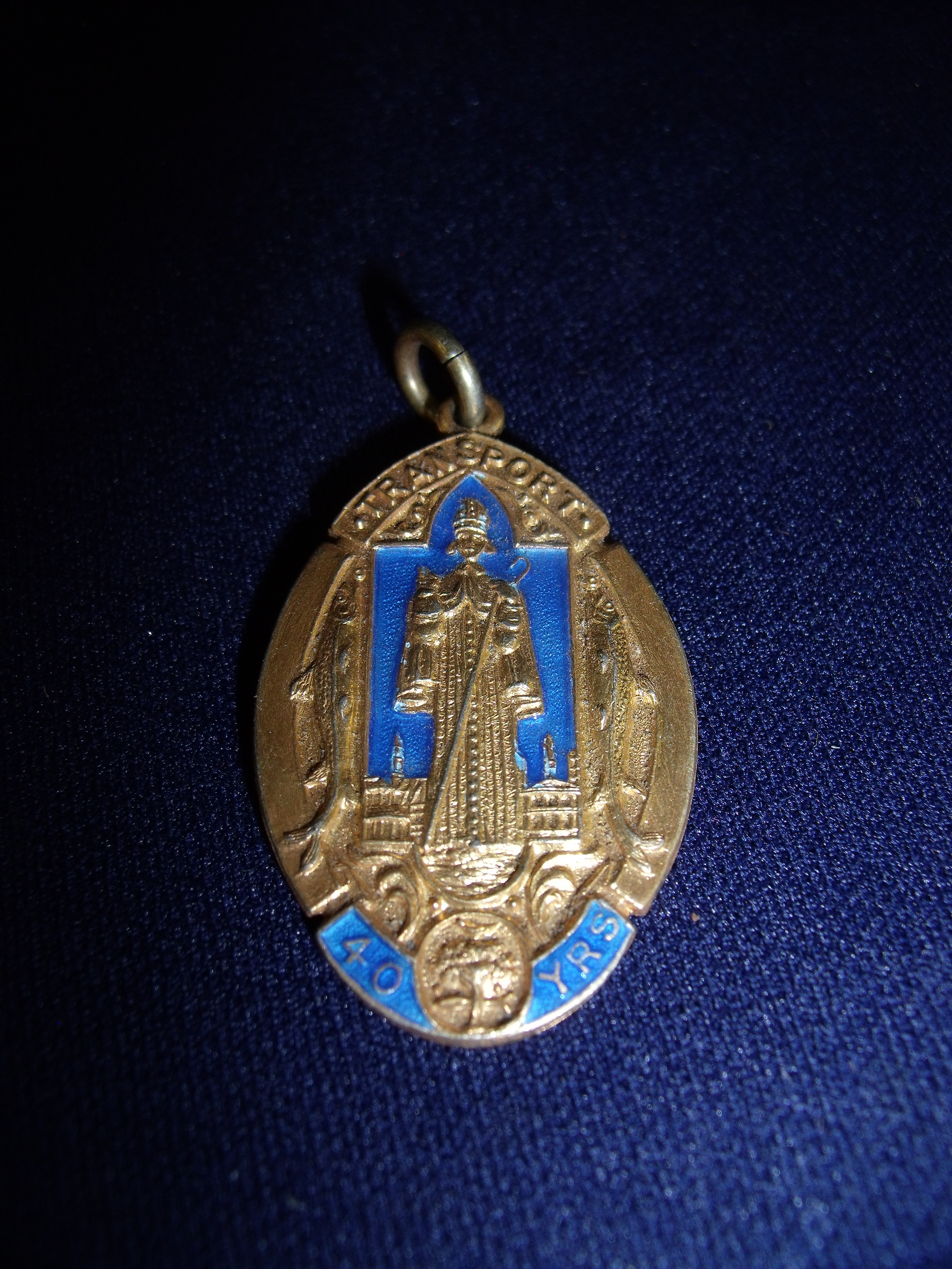 Glasgow Tramways silver gilt and enamel watch fob