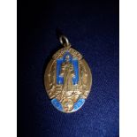 Glasgow Tramways silver gilt and enamel watch fob