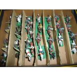 Box containing a quantity of painted metal Napoleonic era figures of Australian Cavalry,