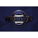 London United Tramways enamel cap badge