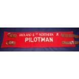 Midland and Great Northern JR pilot man red backed arm band with twin leather straps