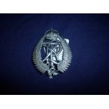 Large New Zealand Police white metal cap badge,