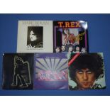 Five LPs by Marc Bolan & T-Rex including 'Ride a White Swan',