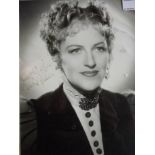 Signed black & white framed photograph of Gracie Fields (24cm x 19cm excluding frame)