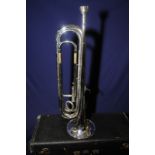 Early silver plated imperial Whaley, Royce & Co Toronto Canada Baritone Fanfair Trumpet No 1239,