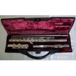 Cased Buffet Crampon Of Paris three piece flute,