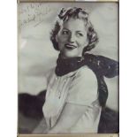 Signed black & white framed photograph of Gracie Fields (22cm x 17cm excluding frame)