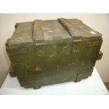 Large wooden military style ammo crate