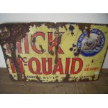 An enamel Hick McQuaid Tobacco advertising sign (86cm x 55cm)