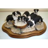 Border Fine Arts group of Border Collie puppies by Ayres from the James Herriot Series