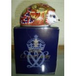 Boxed Royal Crown Derby paperweight Orchard Hedgehog