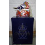 Boxed Royal Crown Derby Collectors Club Chaffinch Nesting paperweight