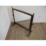 19th C mahogany dressing table mirror on turned supports