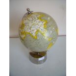 Terrestrial desk globe on chrome stand (32cm high)