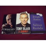 Three signed hardback books including Joseph Anton A Memoir Salman Rushdie,