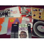 Selection of LP records including 'Delta 5 See The World' signed by the bands members,