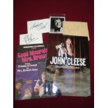 Selection of signed comedy memorabilia including Eric Sykes Winifred Atwell note, Rob Rouse note,