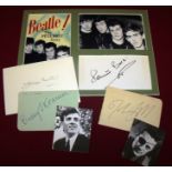 Selection of signed music memorabilia including a card by George Martin (Beatles Manager),