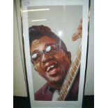 Sebastian Kruger framed and mounted limited edition print 'Bo Diddley',