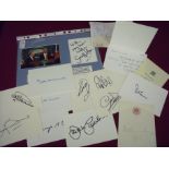 Collection of various assorted political and other autographs including David Cameron (former Prime