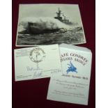Military related signed ephemera including a photograph HMS Rhyl signed by various crew and a
