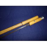 Late Victorian bamboo sword cane with wh