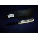 Small Sheffield made skinning knife with