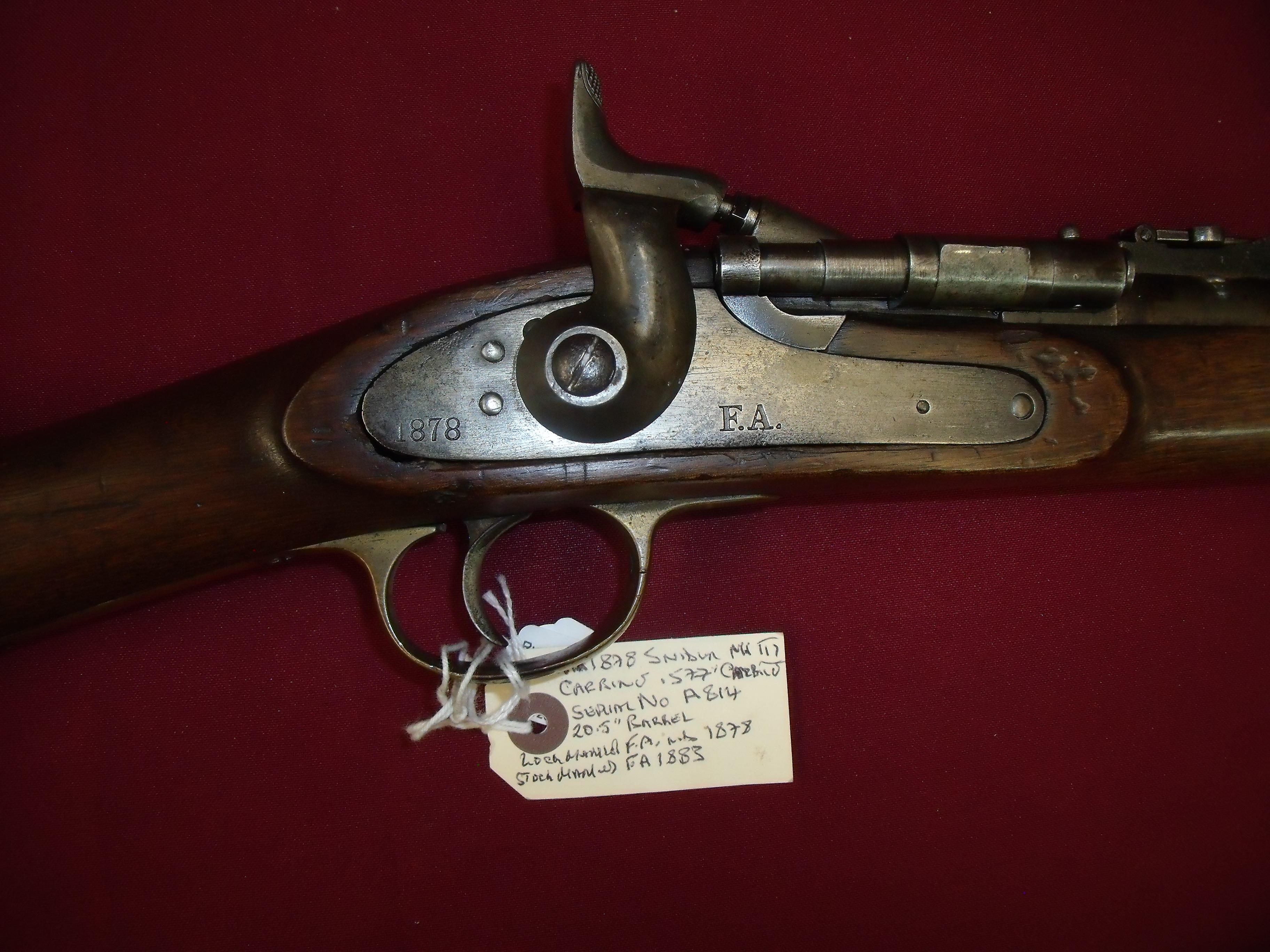 .577 Snider Artillery carbine, serial no