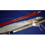 Three vintage split cane rods