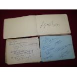 Three vintage autograph books, one with