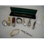 Selection of various ladies and gents vintage wrist watches including Smiths Empire, cased Rotary