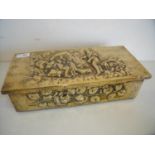 Brass rectangular box with embossed detail (35cm x 16cm x 9cm)