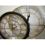 Large modern ex-shop display wall clock and another similar (2)