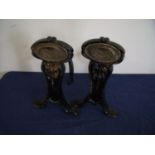 Pair of Art Nouveau cast metal fire dogs