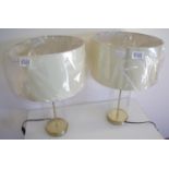 Pair of brand new ex-shop stock table lamps with clear glass bodies