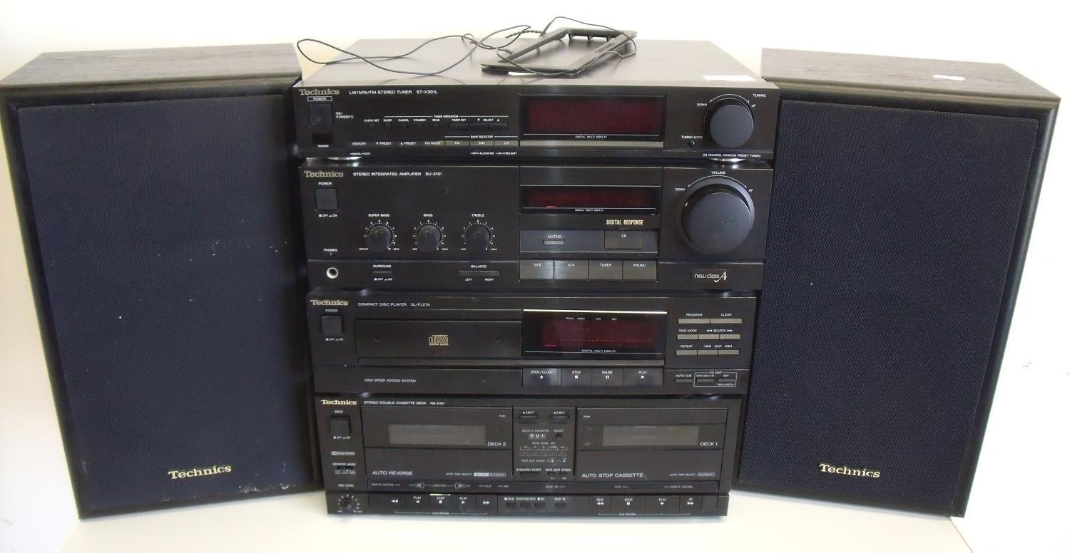 Technics Hi-Fi system comprising of four separates including tuner, amp, CD player and cassette deck