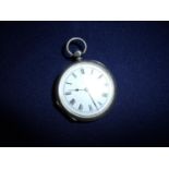 London silver hallmarked case ladies pocket watch No 23294 with white enamel dial