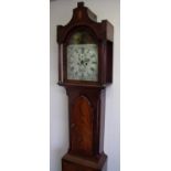 Mahogany cased 8 day long case clock by J Jefferson Driffield with painted dial with secondary and