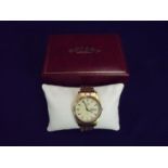 Boxed gents Rotary 3ATM wrist watch with plated case and strap, with Cabochon stone set to the
