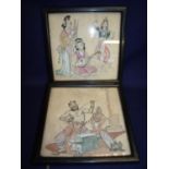 Two small framed and mounted Charles Cameron Baillie coloured sketches of Eastern scenes (14.5cm x