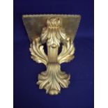 Giltwood bracket clock wall bracket with later added plinth (26cm x 20cm x 31cm)