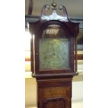 Oak and mahogany cased, brass faced 30 hour long clock by W. Goldsbrough Scarborough with date