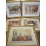 Set of five framed and mounted Russell Flint prints (60cm x 50cm) (5)