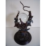 Conservation International Guardians of the World crystal ball painted bronze figure (height 40cm)