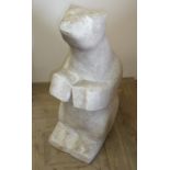 Art Deco Carrara marble figure of a polar bear (height 75cm)