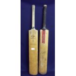 Geoff Boycott Gray Nicolls signature bat and a Gray Nicolls steel spring cricket bat (2)