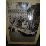 Framed and mounted back & white photographic print 'Tour De France 1960 Mairesse-Ferrari 250GT Les