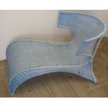 Unusual 1960/70's Lloyd Loom type low reclining Italian style pool lounger