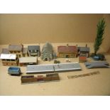 Large selection of mostly Hornby & Scenix OO gauge model railway scenery, track, buildings,