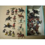Large quantity of Britains and other lead & metal military style figures and various Native American